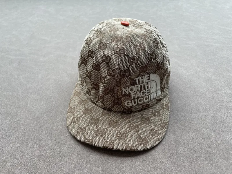 Baseball Cap met GG patroon en The North Face logo