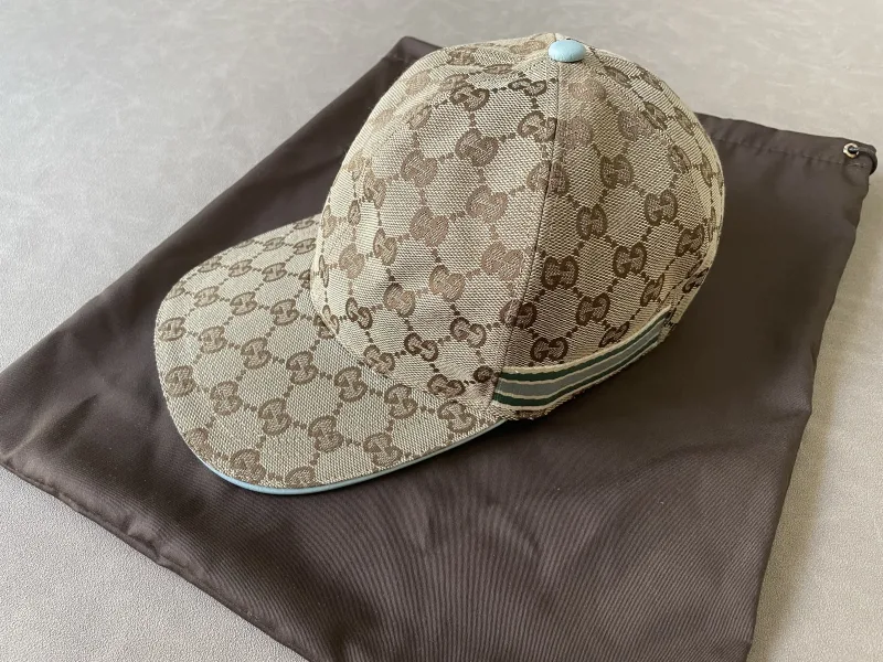 baseball cap with monogram pattern