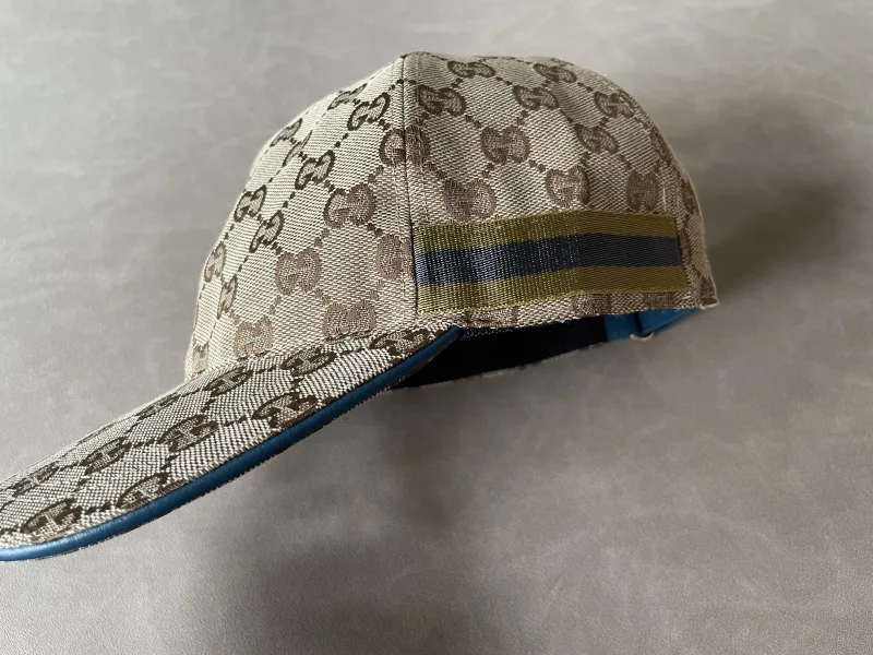 Baseball Cap Monogram with Striped Detail