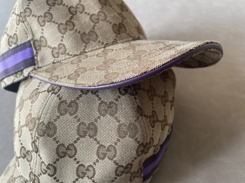 baseball cap GG canvas met gestreepte detail