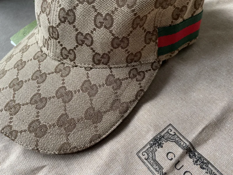 baseball cap GG canvas met groen-rode streep