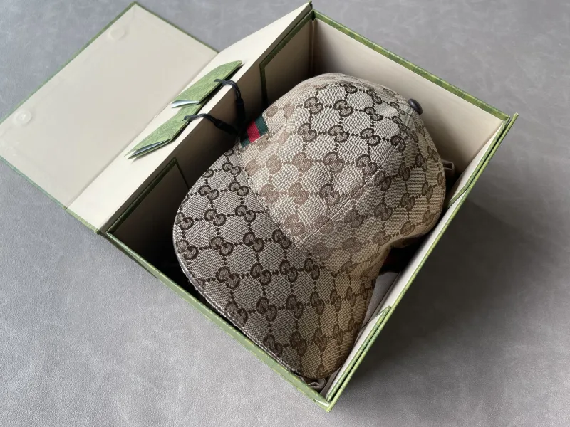 baseball cap GG canvas met groen-rode streep