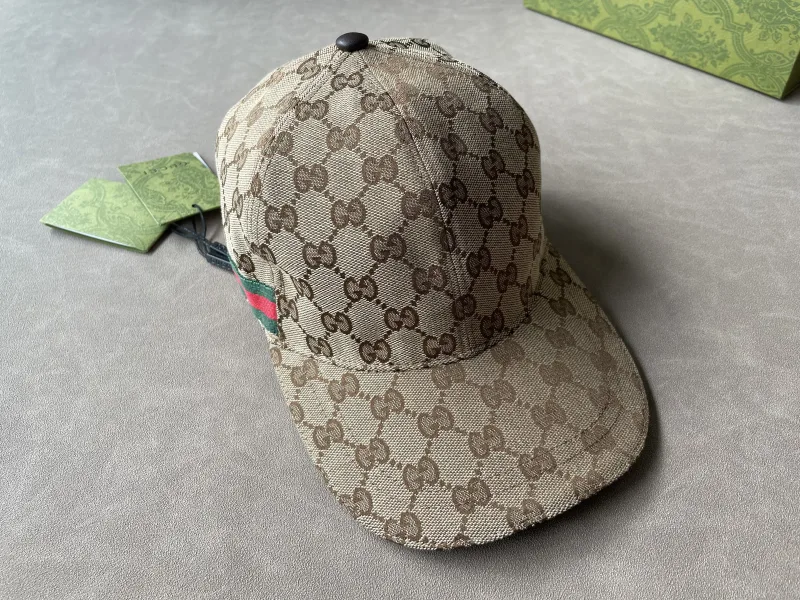 baseball cap GG canvas met groen-rode streep