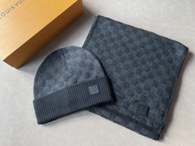 Monogram Scarf and Beanie Set