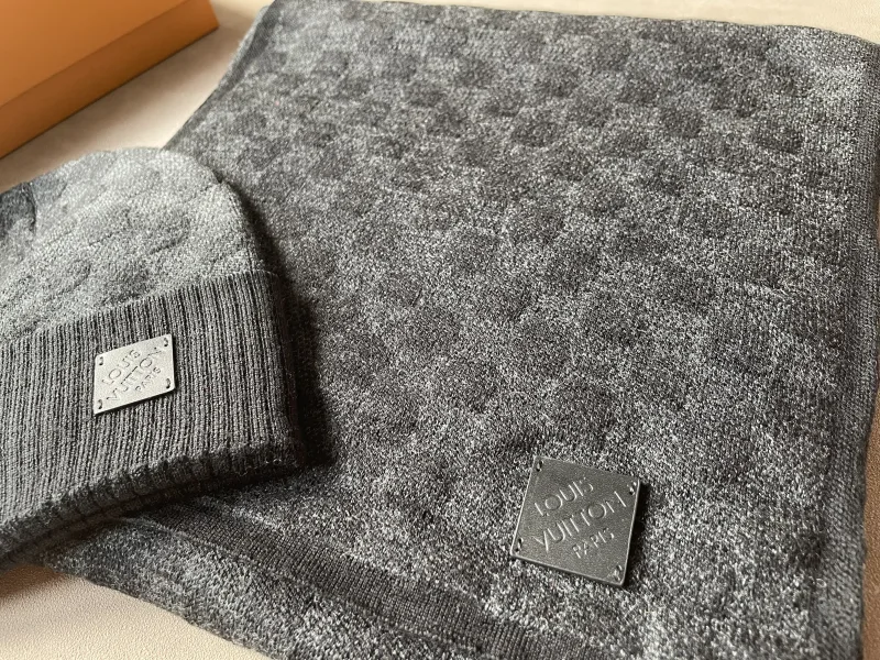 Monogram Scarf and Beanie Set
