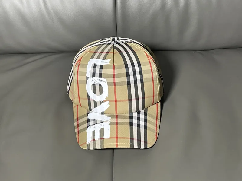 Baseballpet met Check Patroon en 'LOVE' Print