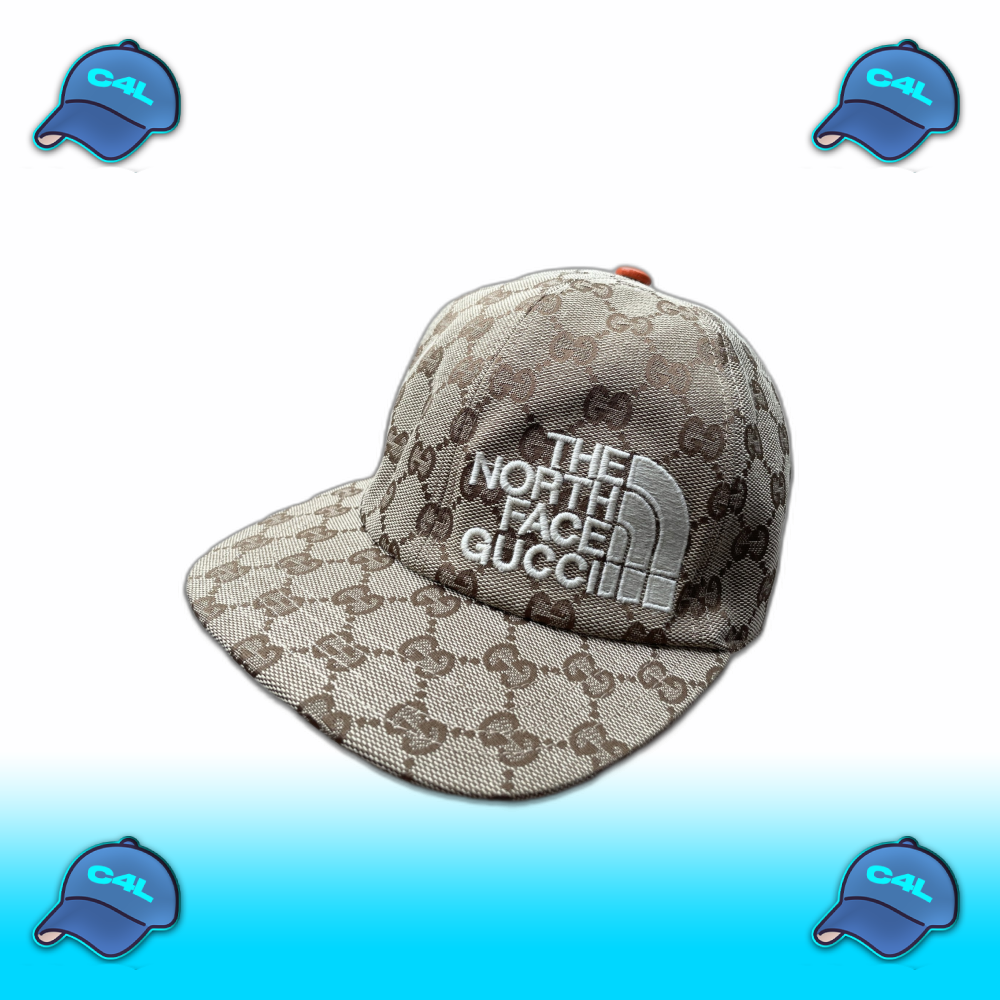 Baseball Cap met GG patroon en The North Face logo