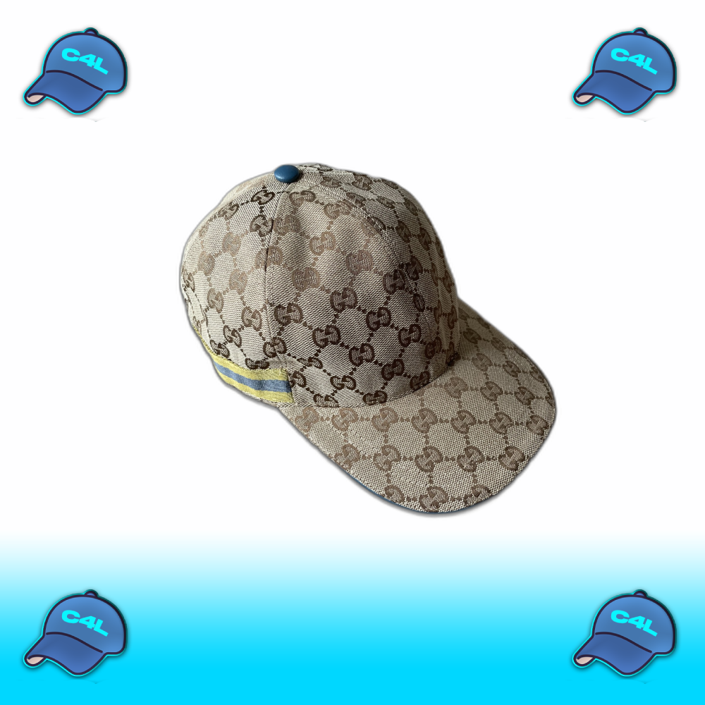 Baseball Cap Monogram with Striped Detail