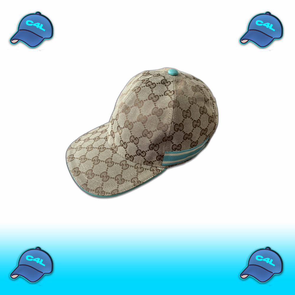 Monogram pet met blauwe en paarse strepen
