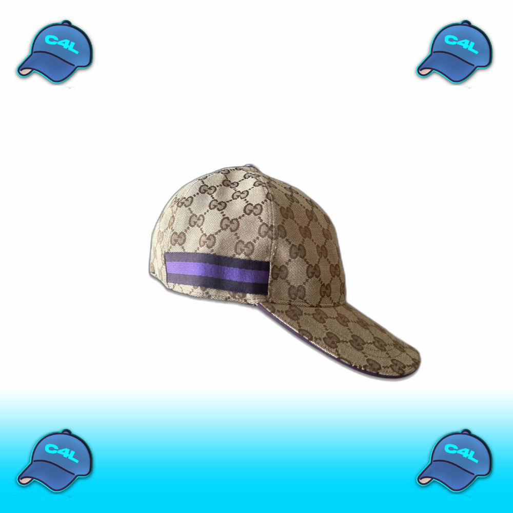 baseball cap GG canvas met gestreepte detail