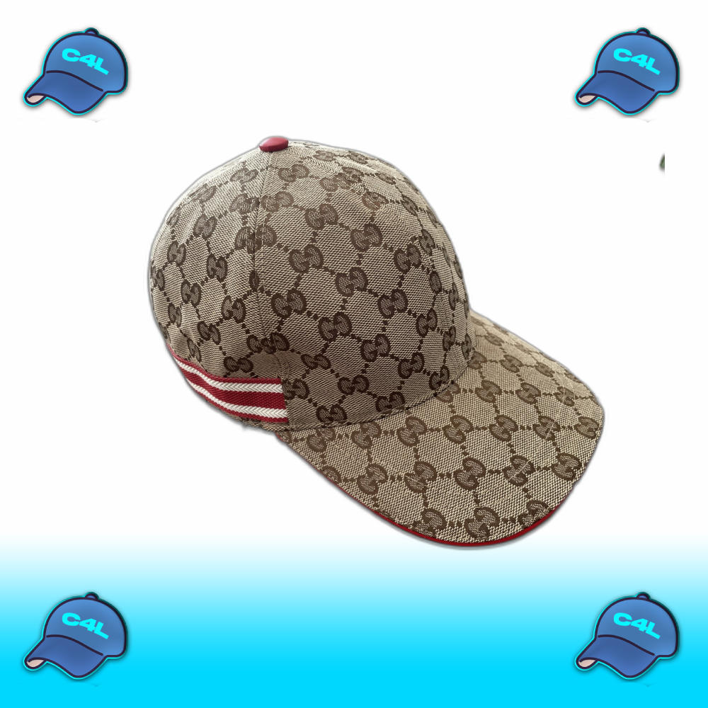 Canvas Baseball Cap met GG Print