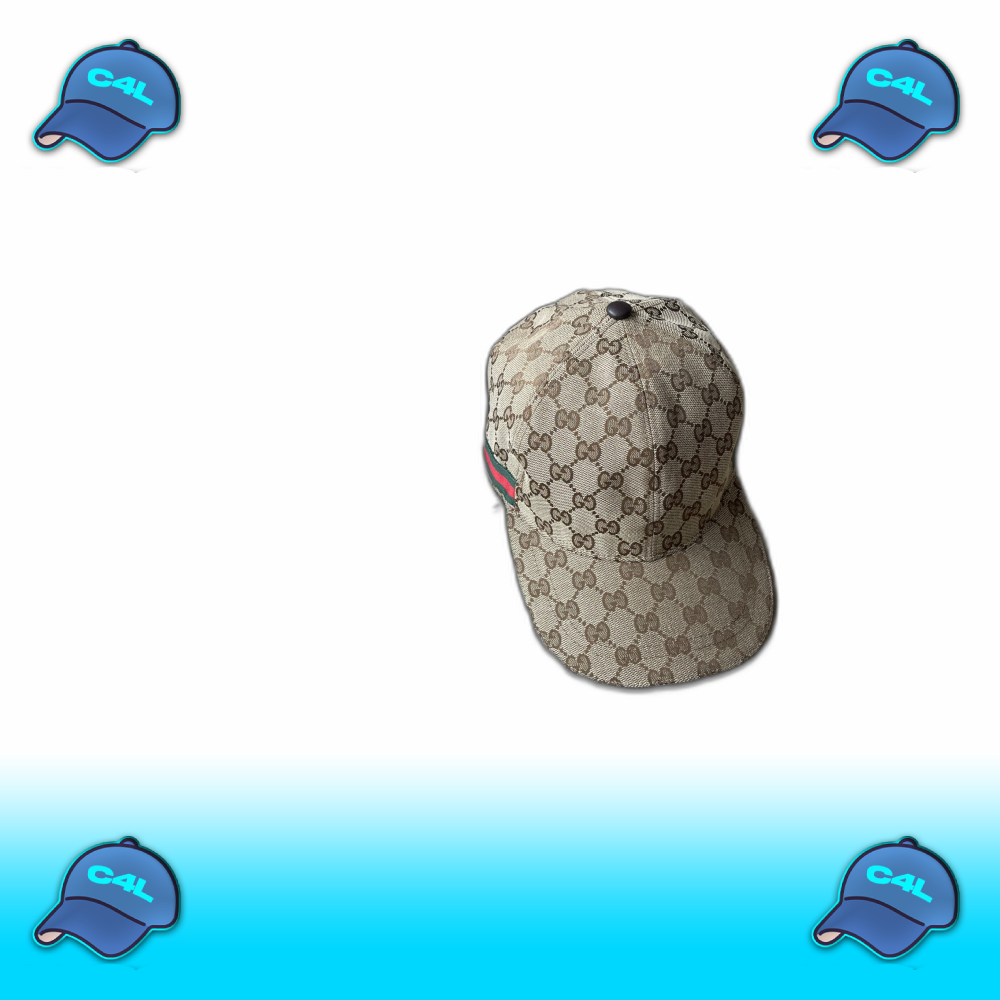 baseball cap GG canvas met groen-rode streep