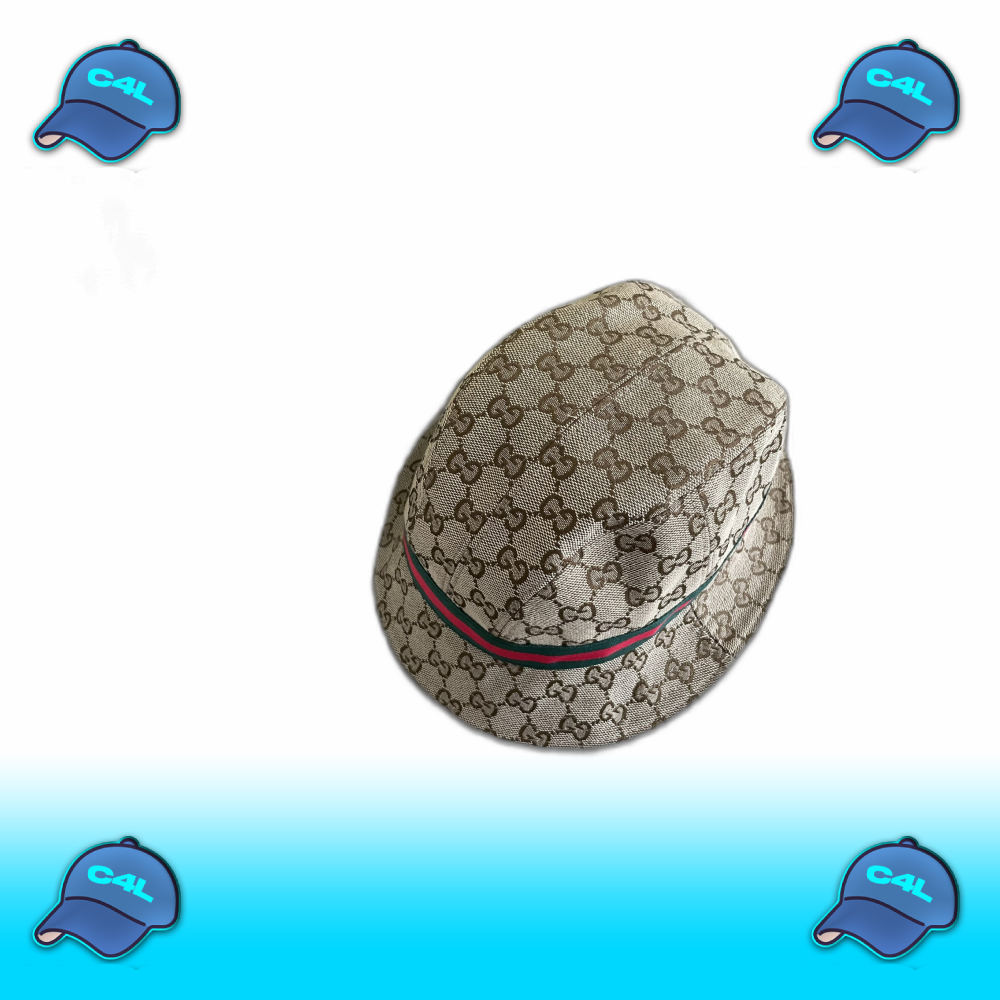 Bucket Hat GG Canvas met rode en groene streep