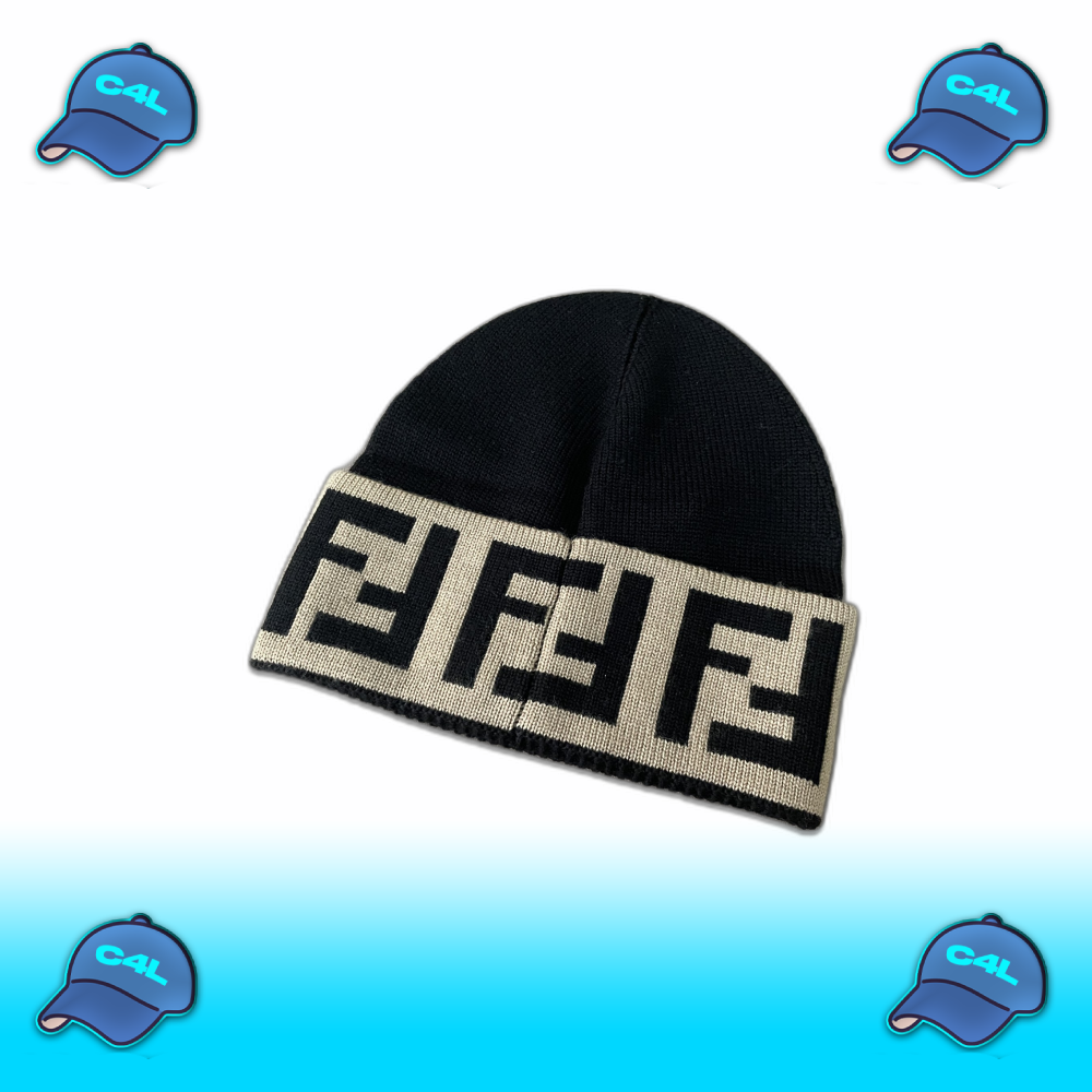 Gebreide muts met Fendi-logo