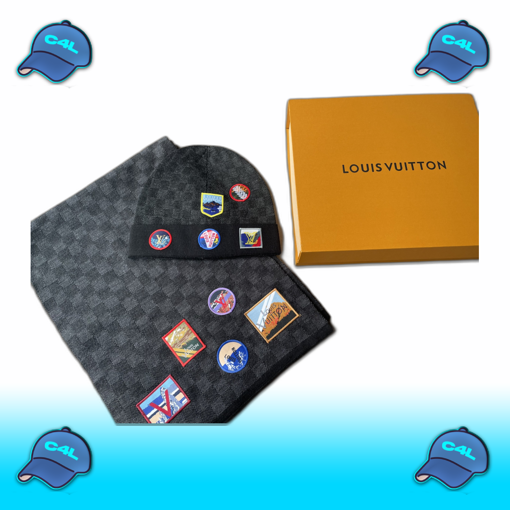 muts en sjaal set met patches