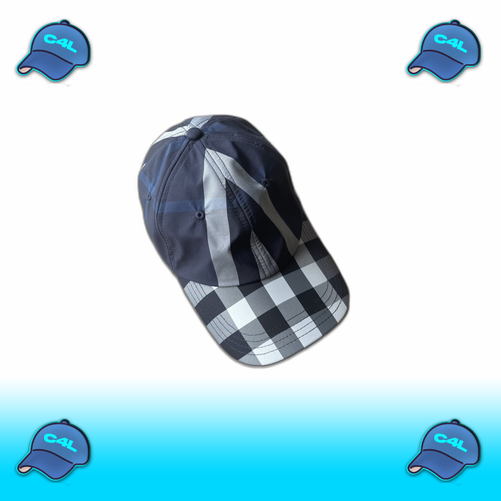 Geborduurde pet met ruitpatroon