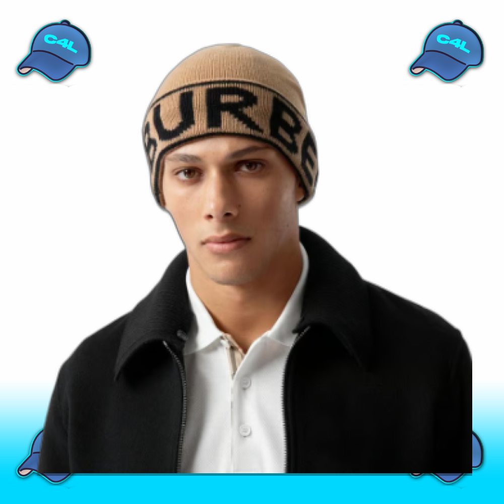Beanie met logo band
