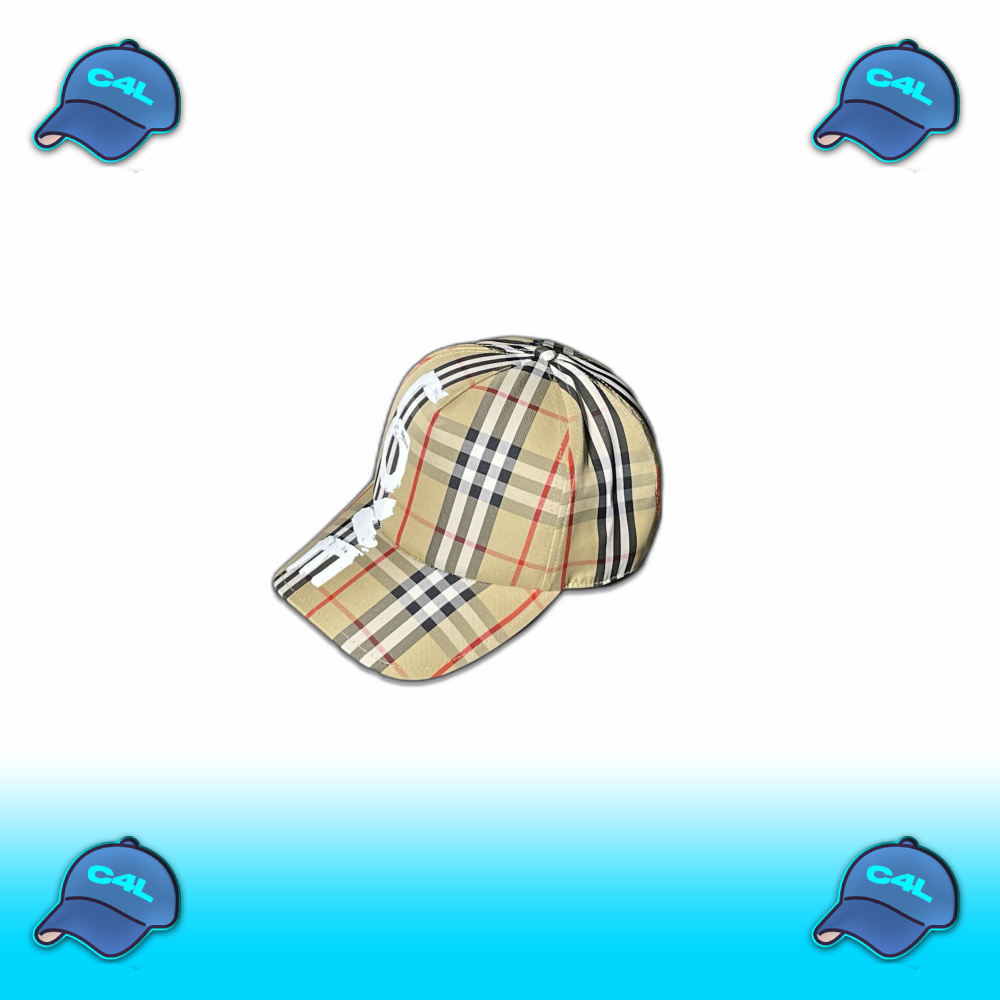 Baseballpet met Check Patroon en 'LOVE' Print